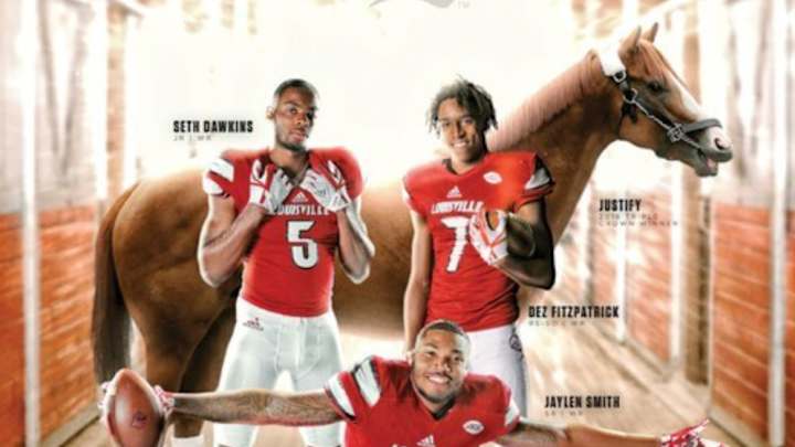 Justify Graces Louisville's 2018 Football Media Guide Cover