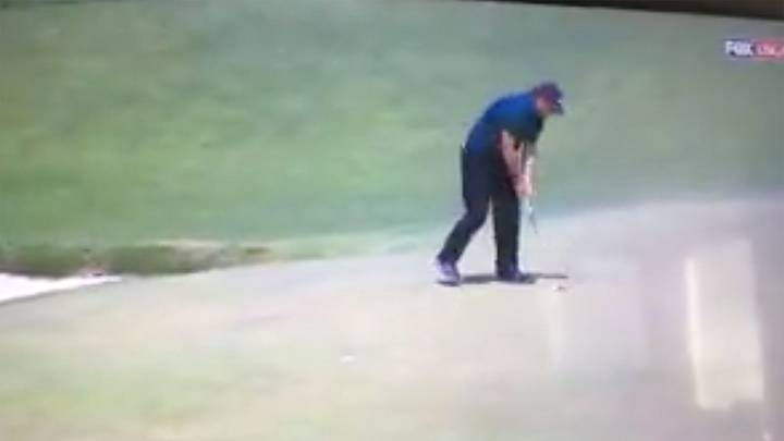Watch: Phil Mickelson Appears to Putt Moving Ball, Makes a 10