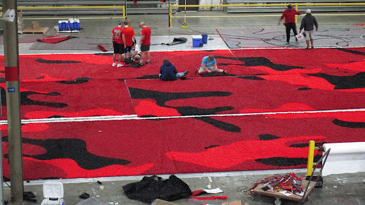 LOOK: Incarnate Word Installing Camouflage End Zones