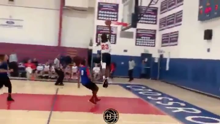Watch: LeBron James Jr. Rocks Dad's No. 23, Throws Down Dunk in First Game in Los Angeles