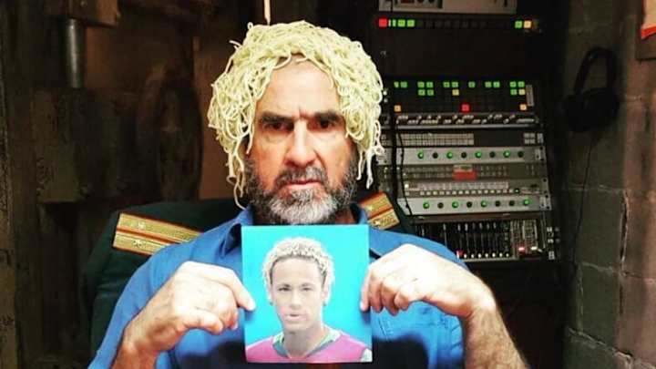 Man Utd Legend Eric Cantona Imitates Neymar's New Haircut By Putting Spaghetti on His Head