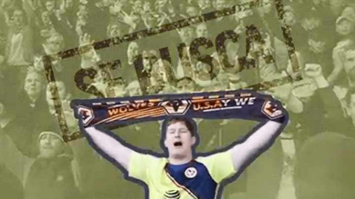 El fan que va a todos los partidos del Wolverhampton de Raúl Jiménez con la camiseta del América