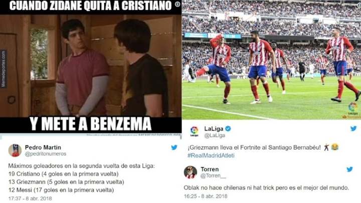 Los mejores 'tweets' de la igualada en el derbi entre el Madrid y el Atlético (1-1)