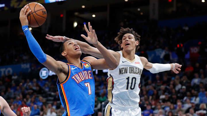 Darius Bazley Lights up the Pelicans. Darius Bazley Lights up the Pelicans.