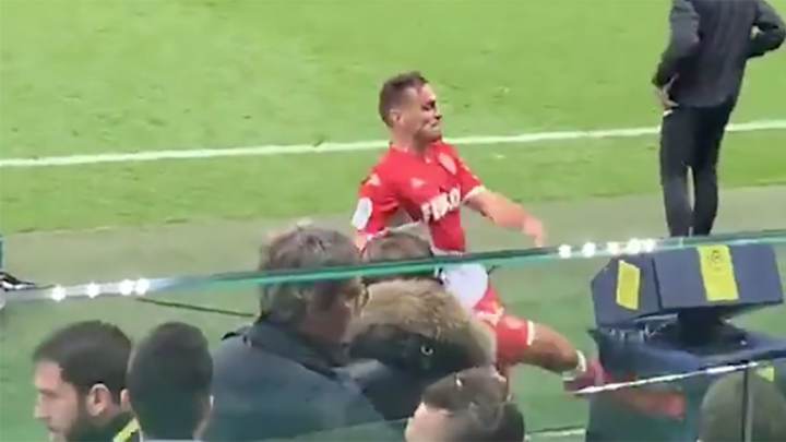Monaco Player Kicks VAR Monitor After Being Red Carded Monaco Player Kicks VAR Monitor After Being Red Carded