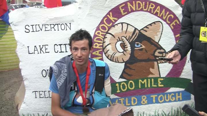 Watch: Kilian Jornet wins Hardrock 100 mile race after dislocated shoulder at 40 mile mark Watch: Kilian Jornet wins Hardrock 100 mile race after dislocated shoulder at 40 mile mark