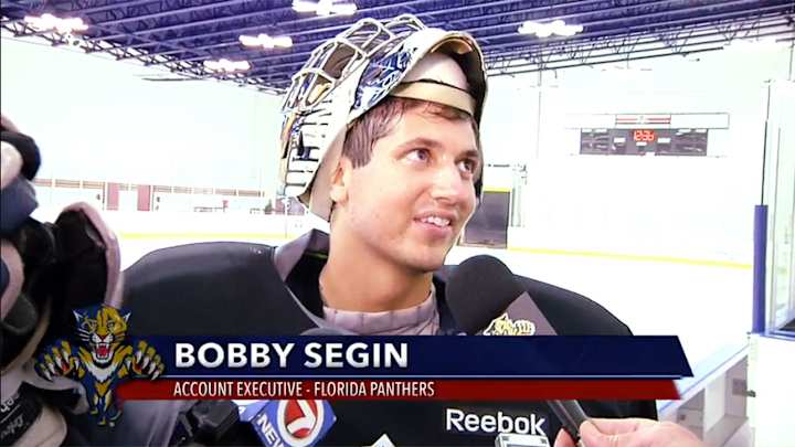 Panthers dress account executive as backup after Roberto Luongo hurt in warmups Panthers dress account executive as backup after Roberto Luongo hurt in warmups