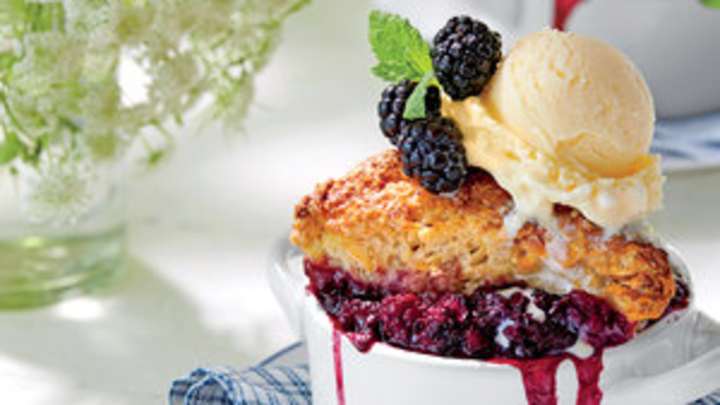 Blackberry Cobbler with Almond-Ginger Biscuits Blackberry Cobbler with Almond-Ginger Biscuits