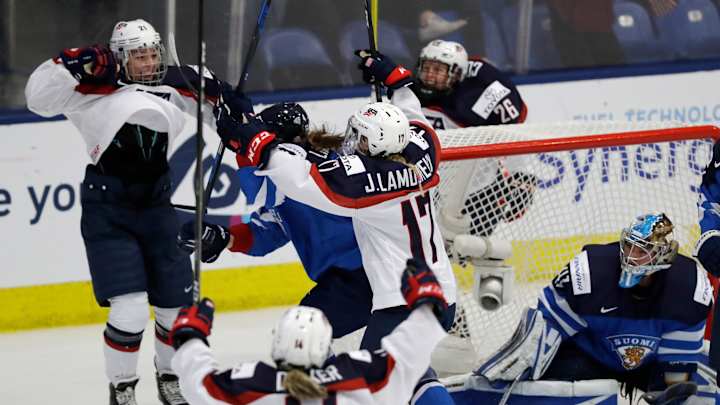 US women remain unbeaten at worlds, beat Finland 5-3 US women remain unbeaten at worlds, beat Finland 5-3