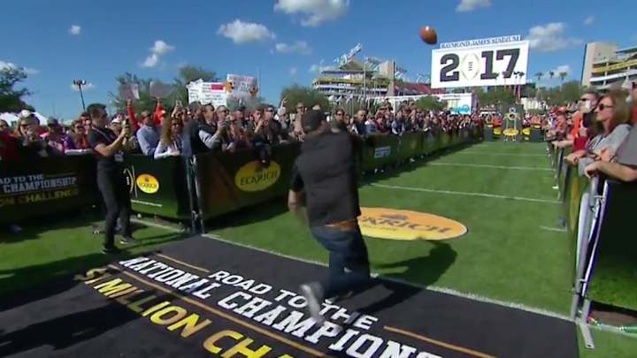 Watch: Fan has chance to win $1 million, fails spectacularly