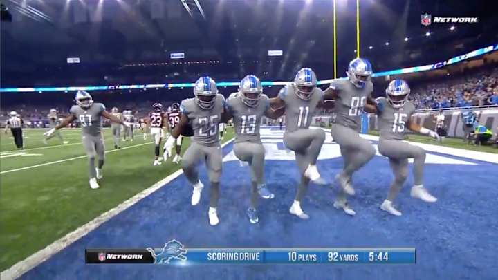 Watch: Lions Become Rockettes For Christmas-Themed Touchdown Celebration Watch: Lions Become Rockettes For Christmas-Themed Touchdown Celebration