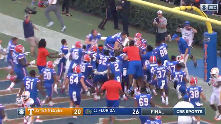 Watch: Florida Announcer Goes Wild For Gators Hail Mary Touchdown vs. Tennessee