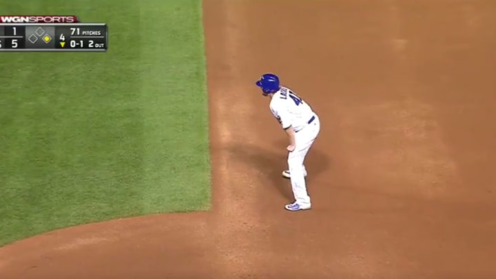 Watch: John Lackey Gets His First Career Stolen Base