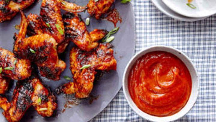 Grilled Chicken Wings with Tamarind Chipotle Barbecue Sauce