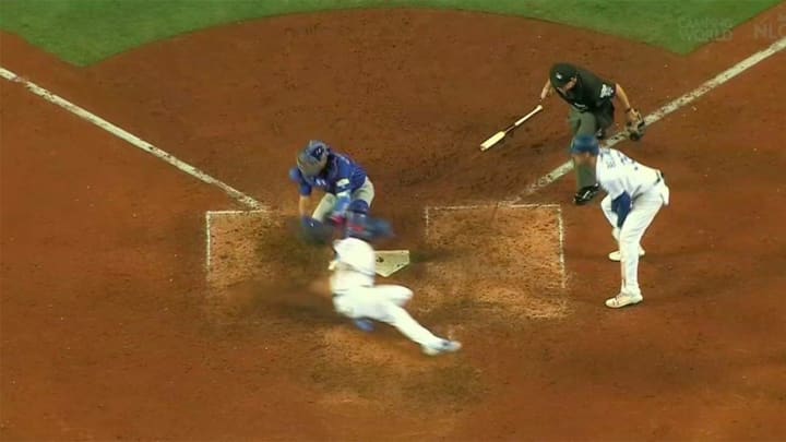 Controversial Play at the Plate in NLCS Game 1 Leads to Joe Maddon’s Ejection Controversial Play at the Plate in NLCS Game 1 Leads to Joe Maddon’s Ejection