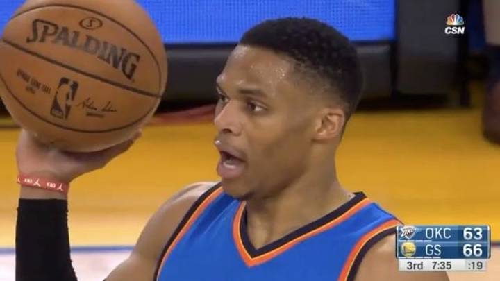 Russell Westbrook takes seven steps, is still surprised he got called for a travel Russell Westbrook takes seven steps, is still surprised he got called for a travel