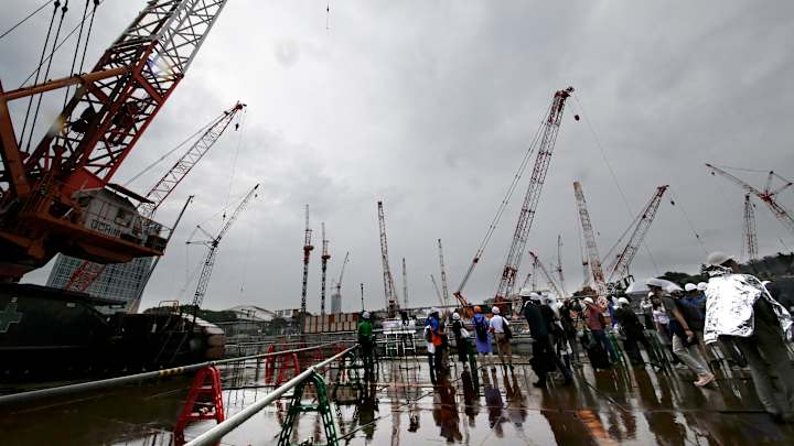 Just over 2 years left, intense work at Tokyo stadium site