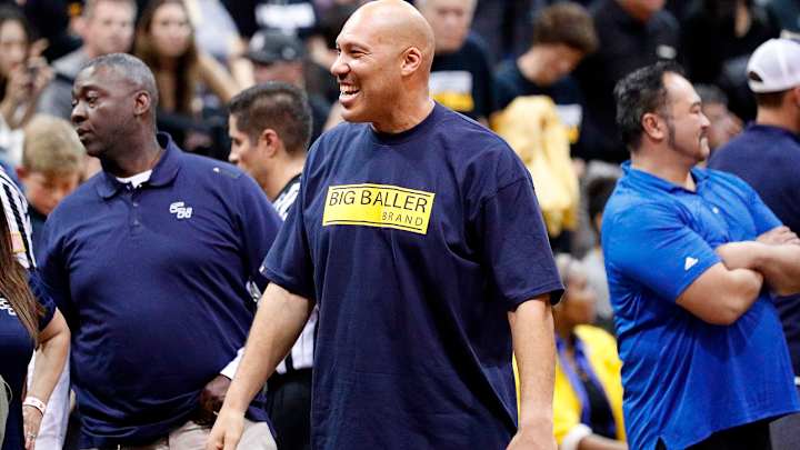 Watch: LaVar Ball accepts Ice Cube's four-point challenge, makes a loud brick