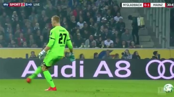Watch: German Goalkeeper Tries To Kick Ball That Is Feet Behind Him