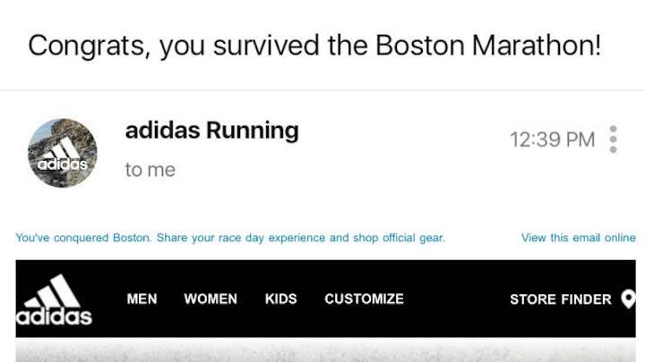 Adidas apologizes for 'Congrats, you survived the Boston Marathon!' email
