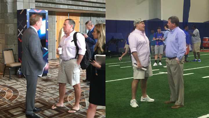 Did Bill Belichick fly across the country and not change his clothes?