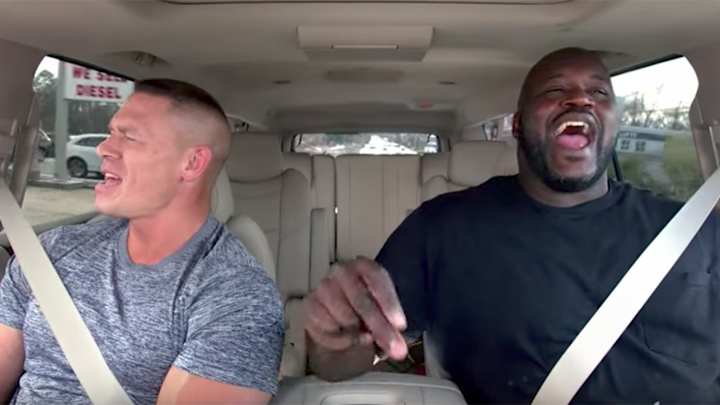 LeBron Takes On 'Maniac' While Shaq And John Cena sing 'Maneater' on 'Carpool Karaoke''