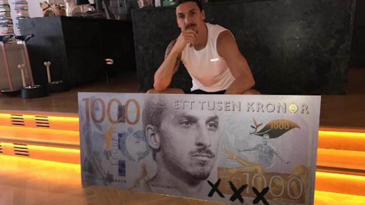 PHOTO: Zlatan Ibrahimovic Represented on 1,000 Kroner Note PHOTO: Zlatan Ibrahimovic Represented on 1,000 Kroner Note