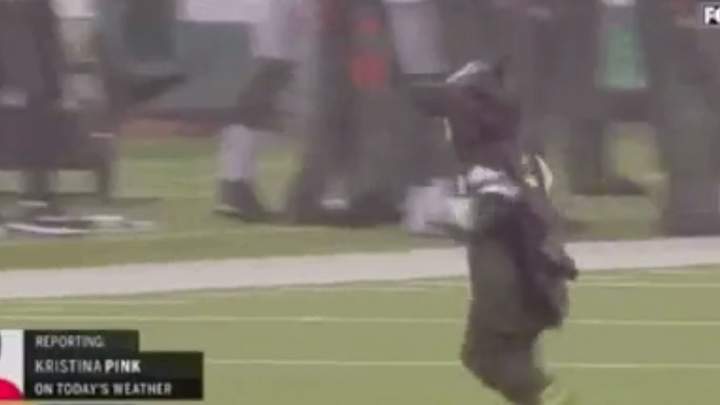Watch: Batman Runs on the Field During Jets-Falcons