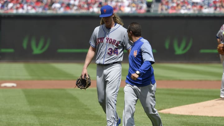 Noah Syndergaard doesn't regret making start, will not throw for six weeks