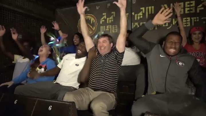 Watch: Georgia Football Players, Nick Chubb Freak Out On Guardians Of The Galaxy Ride