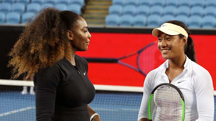 Best day ever: Destanee hits with Serena, her inspiration