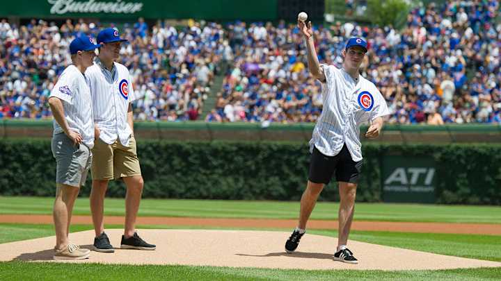 Top NHL draft prospect Nolan Patrick makes ceremonial pitch at Wrigley