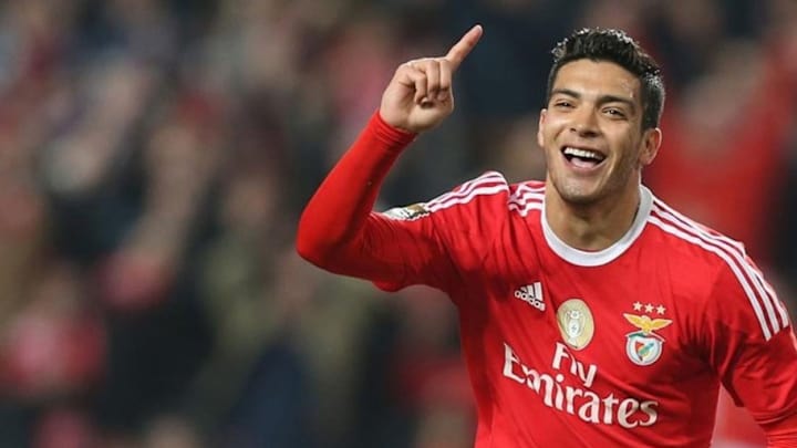 West Ham Officials Scout Benfica Forward Raul Jimenez at Open Training Session
