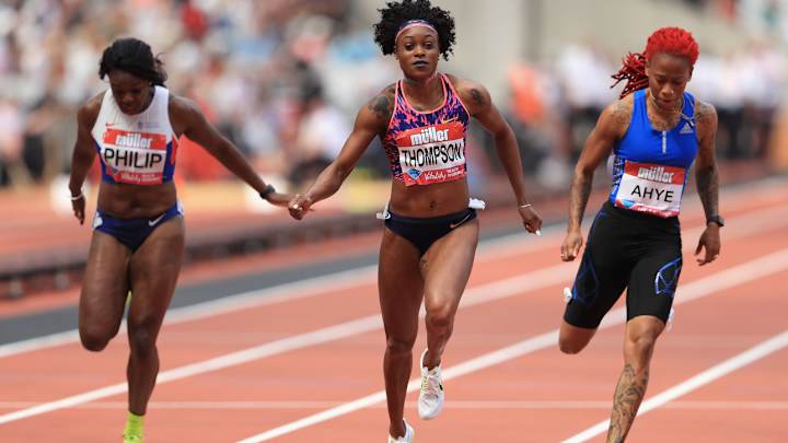 Watch: Jamaica's Elaine Thompson runs 10.94 for 100 meters in trainers Watch: Jamaica's Elaine Thompson runs 10.94 for 100 meters in trainers
