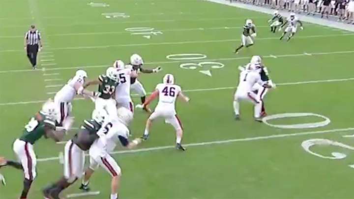 Miami Scores Two Touchdowns in Seven Seconds To Tie Game Against Virginia