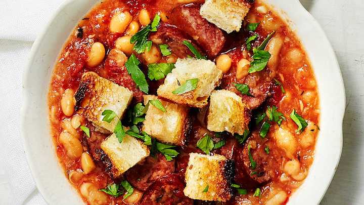 Slow-Cooker Kielbasa and White Bean Cassoulet Slow-Cooker Kielbasa and White Bean Cassoulet