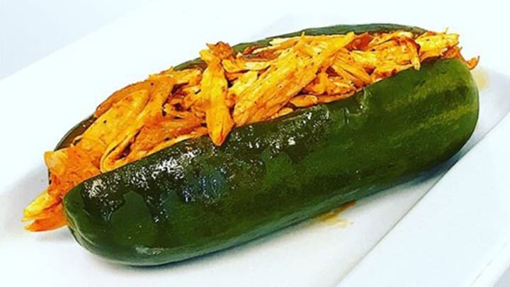 Behold, the Fresno Grizzlies have unveiled the Chickle: chicken in a pickle Behold, the Fresno Grizzlies have unveiled the Chickle: chicken in a pickle