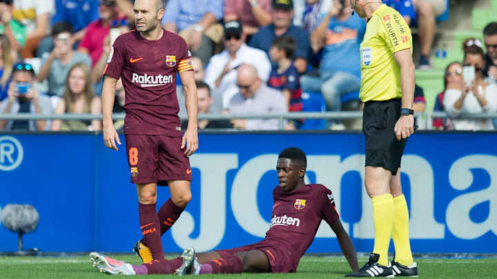 VIDEO: Footage Emerges Showing Ousmane Dembele Potentially Injured Before Getafe Clash Had Started