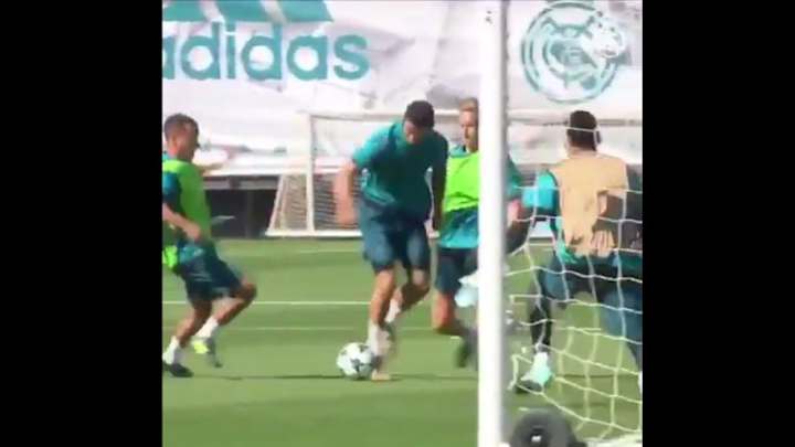 VIDEO: Cristiano Ronaldo Sends Madrid Teammates Packing With Stunning Training Goal