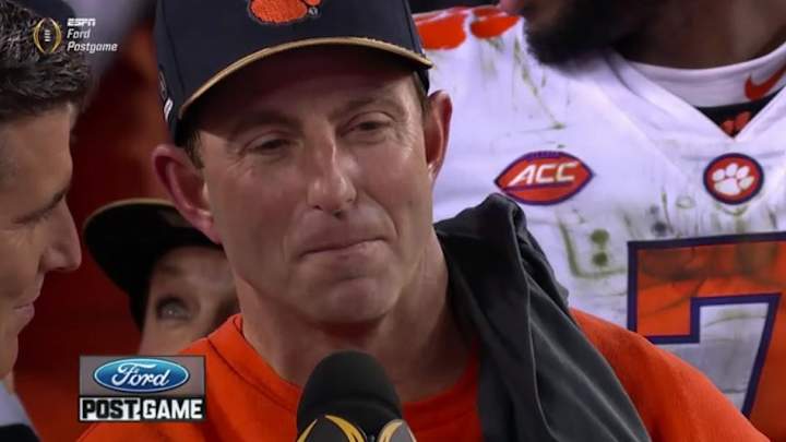 Dabo Swinney gives emotional speech after national championship game