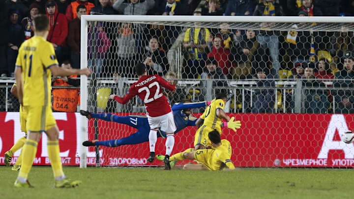 Mkhitaryan's away goal gives Manchester United Europa League edge after Rostov draw