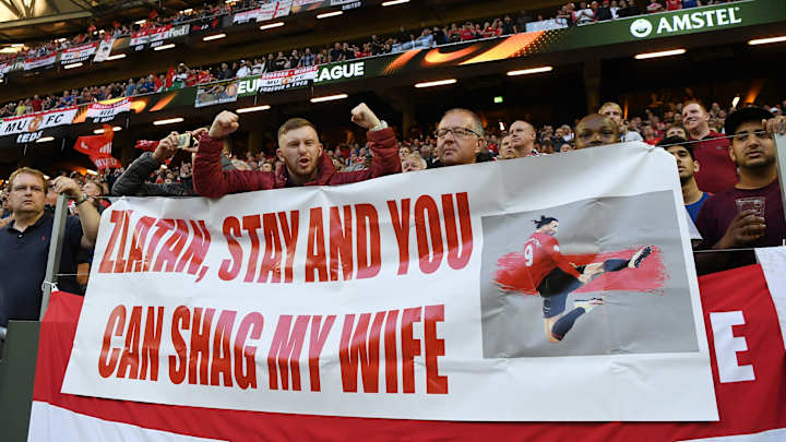 Zlatan Ibrahimovic gleefully poses with fan’s ‘shag my wife’ sign