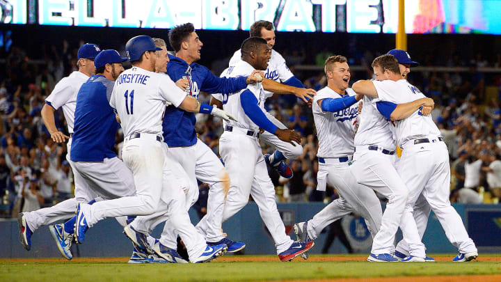 Watch: Dodgers' Kyle Farmer Hits Walk-Off Double in First MLB At-Bat Watch: Dodgers' Kyle Farmer Hits Walk-Off Double in First MLB At-Bat