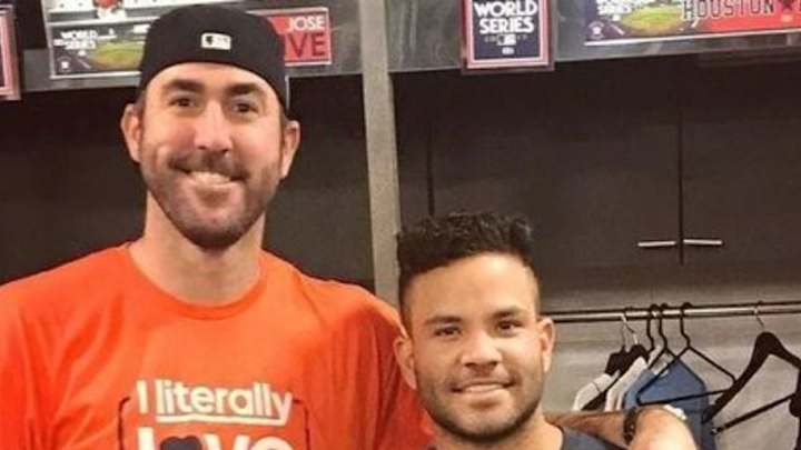 Justin Verlander and Jose Altuve Wear Hilarious Matching Shirts Ahead of Game 5 Justin Verlander and Jose Altuve Wear Hilarious Matching Shirts Ahead of Game 5