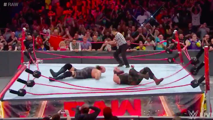 WATCH: Big Show, Braun Strowman collapse the ring on WWE Raw
