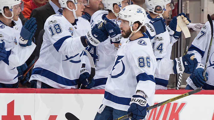 Nikita Kucherov Continues Hot Start by Scoring in Seventh Straight Game for Lightning Nikita Kucherov Continues Hot Start by Scoring in Seventh Straight Game for Lightning