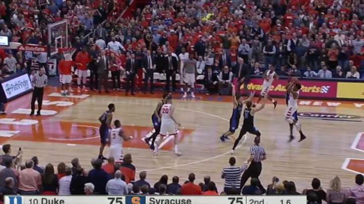 Watch: John Gillon hits buzzer-beating three to upset Duke