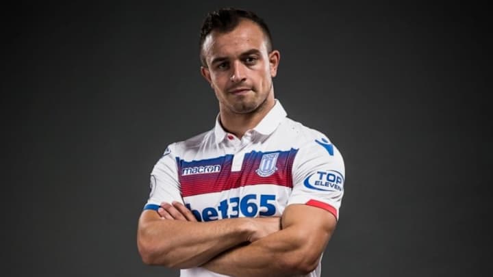 PHOTO: Shaqiri Models Stoke's First Ever Third Kit in Celebration of Decade in the Premier League
