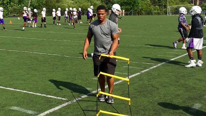Ray Rice is coaching running backs at his former high school