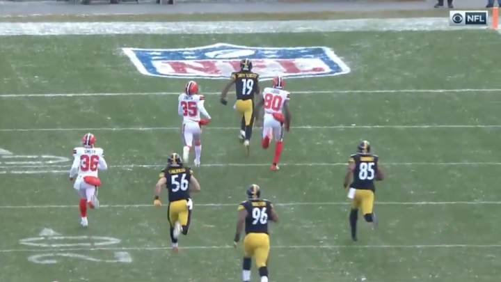 Watch: Steelers Rookie JuJu Smith-Schuster Takes Kickoff 96 Yards to the House Watch: Steelers Rookie JuJu Smith-Schuster Takes Kickoff 96 Yards to the House